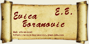Evica Boranović vizit kartica